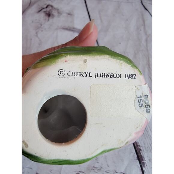 Cheryl Johnson Spring Bunny Rabbit Candel holders flower Vintage 1987 - Picture 6 of 6